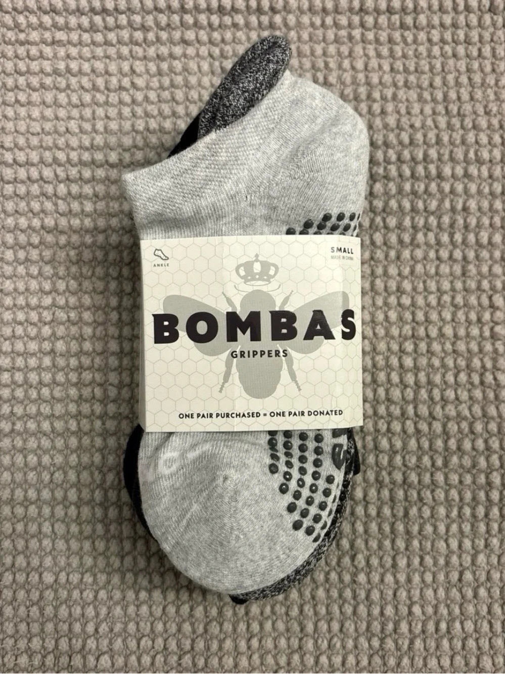 Bombas Gripper Ankle Sock (S) 4-Pack NWT